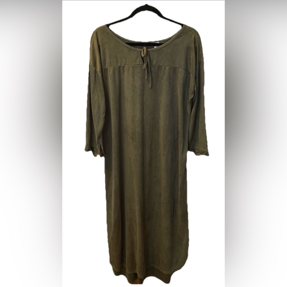 Kaktus 3/4 Sleeve Lagenlook Large Dress Suedette Prairie Milkmaid Peasant Boxy